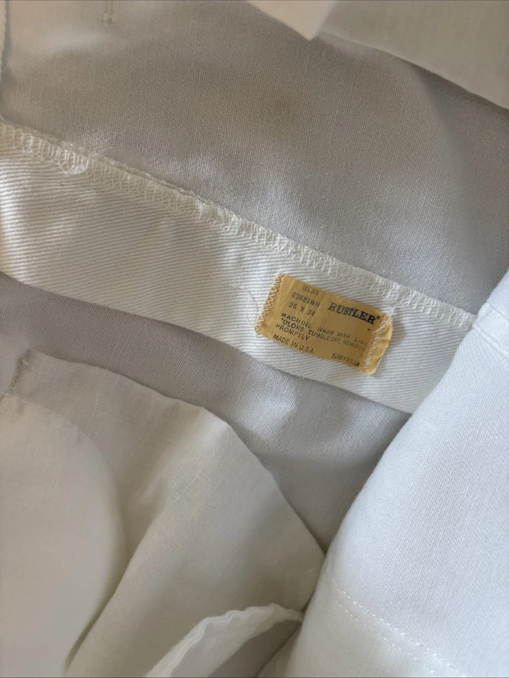 Vintage Rustler 36x34 Men's White Jeans Made In USA - Image 4 of 4
