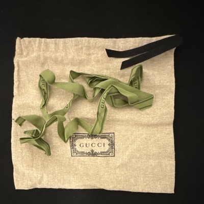 Gucci Beige Branded Dust Bag with Olive Green Ribbon Authentic GUCCI Dust Bag - BRAND NEW - Size: 9.5” x 9.5  main image 4