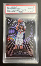 2021-22 Obsidian CADE CUNNINGHAM Tunnel Vision Purple Etch RC #/75 💎 PSA 10