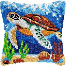 Traveling Sea Turtle Latch Hook Kits for Adults, Beginners Ocean Latch Hook P...
