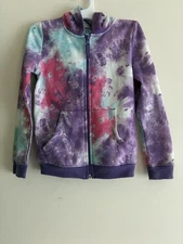 Extremely Me Kid Girls Colorful Tie Dye 100% Polyester Full Zip Hoodie Multi 5/6