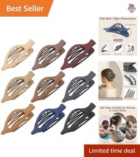 Versatile 9 Pack Flat Hair Clips - Lightweight Matte Claw Clips for All Hair