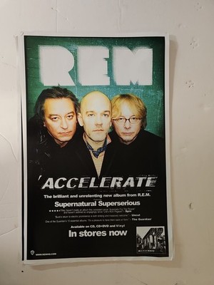 2008 R.E.M. REM Accelerate  DOUBLE SIDED promo poster