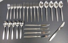 25 pcs Amefa Holland Stainless Tulip Time Spoons Forks Knives 1960's MCM