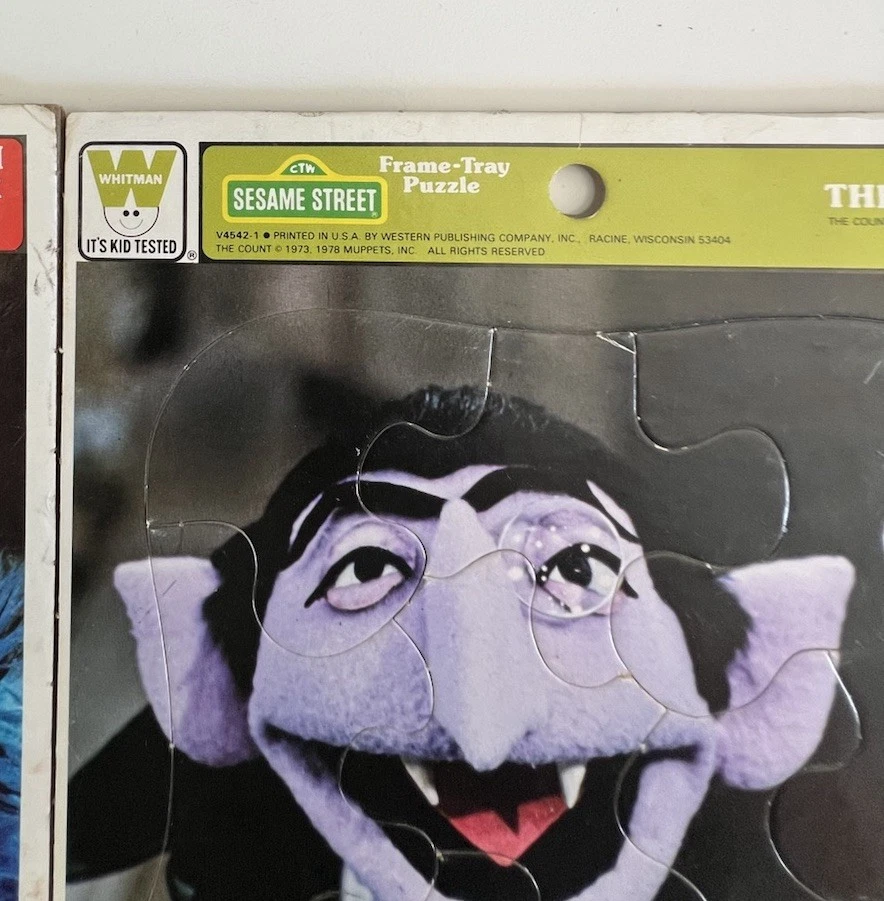 Lote De Rompecabezas Calle Sésamo De Colección - Rompecabezas con Incrustaciones de Bandeja de 5 Marcos y 1 Pájaro Grande De Madera Foto 4 de 4