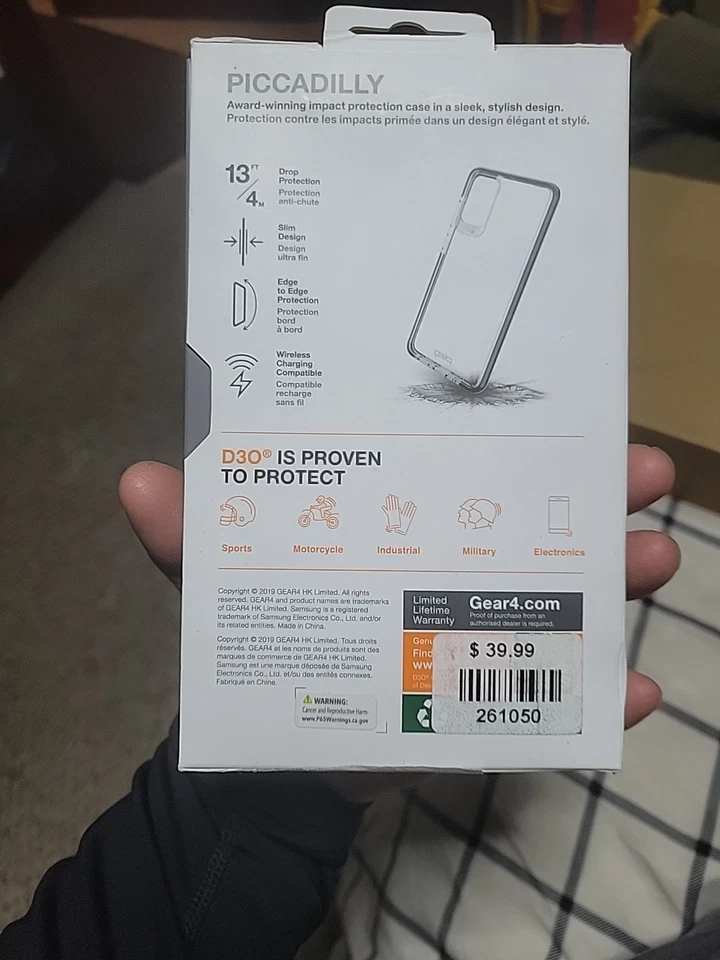 Gear4 ZAGG Piccadilly Diseñado para Samsung Galaxy S20+ Funda Protección D3O-claro Foto 2 de 2