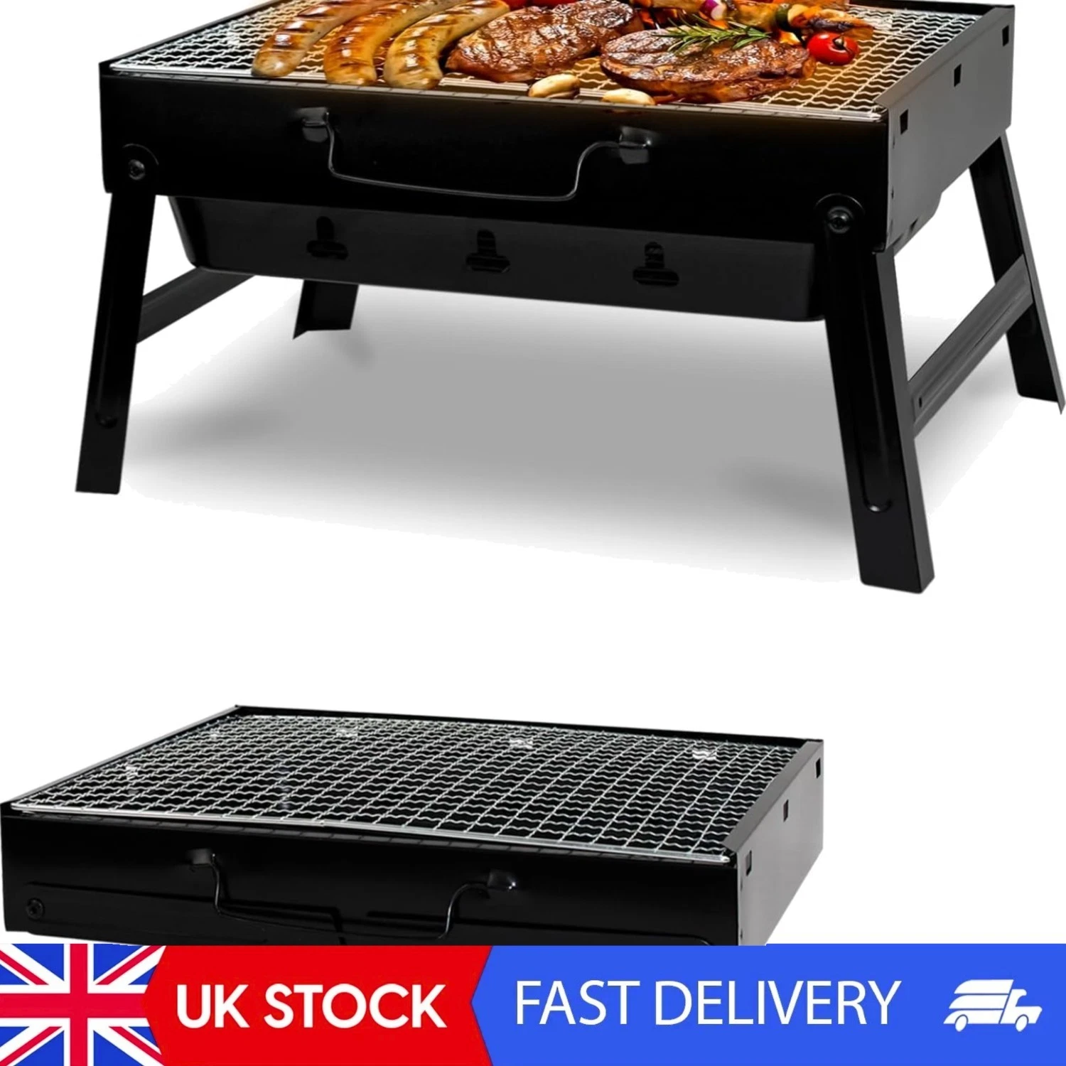Lightweight Portable Charcoal BBQ Grill with Foldable Design for Outdoors