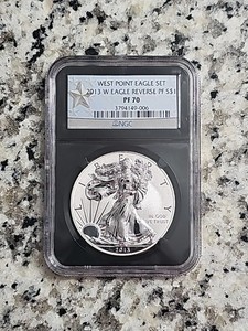 2013 W REVERSE PROOF AMERICAN SILVER EAGLE NGC PF70 WEST POINT SET 