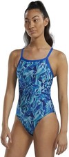 NWT TYR Women's Durafen Diamondfit Swimsult Blue/Green Crystalized Size 28