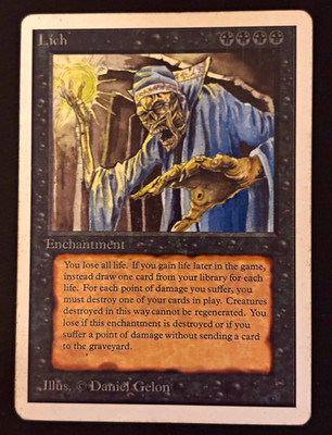 Lich Unlimited Edition 1993 MTG Reserved List Rare Magic The Gathering MP