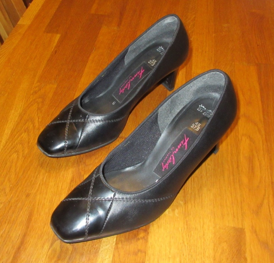 Schwarze Pömps / Pumps Leder, Größe 4 1/2 - 37,5 - G - guter Zustand - gereinigt