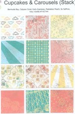 Retired Stampin' Up Cupcakes  Carousels 6" x 6" Double-Sided DSP