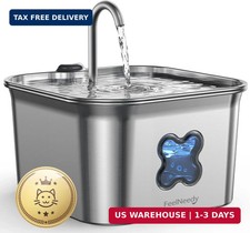 FEELNEEDY Cat Water Fountain, 304 Stainless Steel - 95oz/2.8L Faucet-Style Pet D