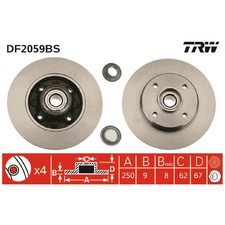 2x Bremsscheibe hinten für Opel Crossland P17 | 26222881