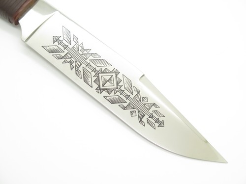 Franklin Mint USA Western Themed Stainless Steel Fixed Blade Bowie Knife - Picture 2 of 6