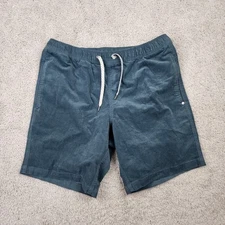 Vuori Optimist Shorts Mens Large L Blue Corduroy Drawstring Elastic Waist Cotton