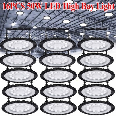 16Pack 50W UFO LED High Bay Light Shop Lights Warehouse Commercial Lighting Lamp