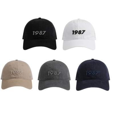 Baseball Cap for Women Men 1987 Embroidery Adjustable Curved Brim Breathable