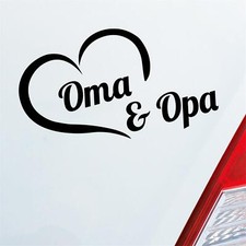 Auto Aufkleber Oma & Opa Stolz Liebe Herz Großeltern Kind 16x10 cm Sticker Hecks