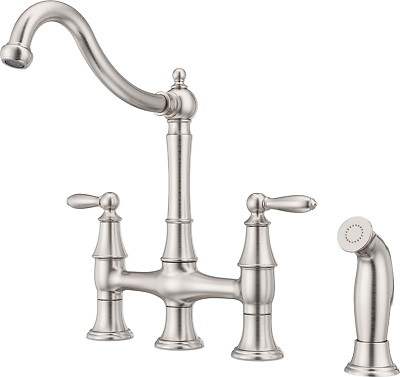 Stylish Courant Kitchen Faucet with Side Sprayer, 2-Handle, High Arc Design