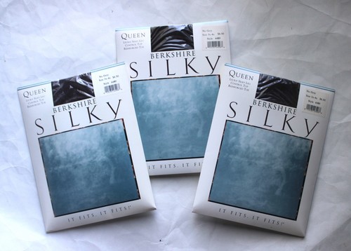 3 Pr Berkshire Queen Silky Leg Control Top Nu Grey 3-4X Pantyhose #4489 NOS