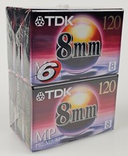 6-Pack / Lot/Set Pack of Six TDK 8mm MP Premium P6-120MP Blank Tapes New Sealed
