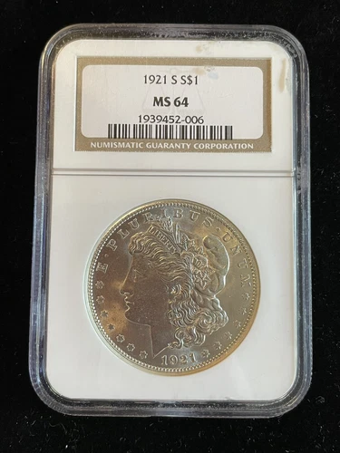 1921-S 1$ SILVER MORGAN DOLLAR NGC MS-64