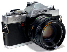 Minolta XG7 35mm Film SLR Camera w/ MD Rokkor-X 55mm Lens - untested