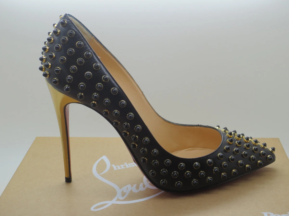 Louboutin gold studded heels sale
