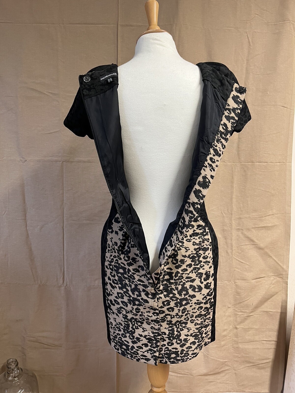 Warehouse Leopard Print Panel Lined Fitted Dress,… - image 11