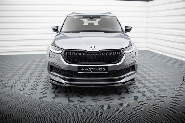 Front Ansatz V.1 FüR Skoda Kodiaq Sportline Mk1 Schwarz Spoilerlippe Schwert-image