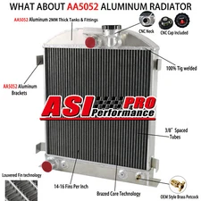 3-Core Aluminum Radiator For 1932 Ford Hi-Boy Hot Rod Grill Shells Ford V8