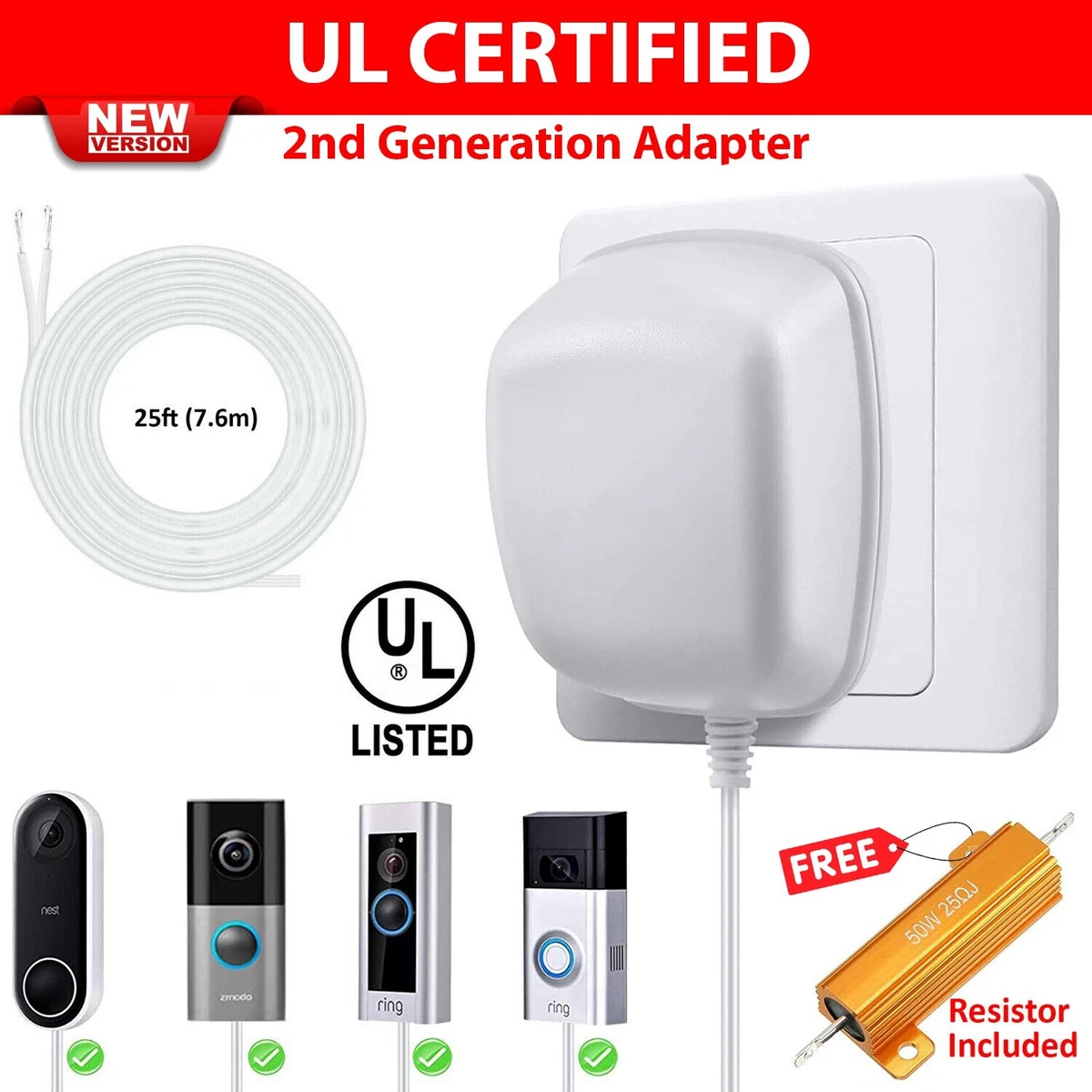 Ring doorbell store 2 transformer resistor