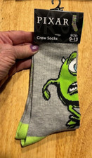 NEW PIXAR CREW SOCKS MIKE WAZOWSKI SIZE 9-13 EQUALIZER ACCESSORIES