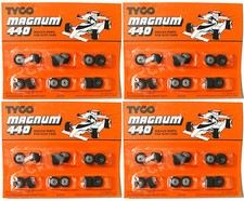 48pc 1982 TYCO Slot Car Wide REAR WHEELS Foam TIRES Rare Service Parts 6554 A 