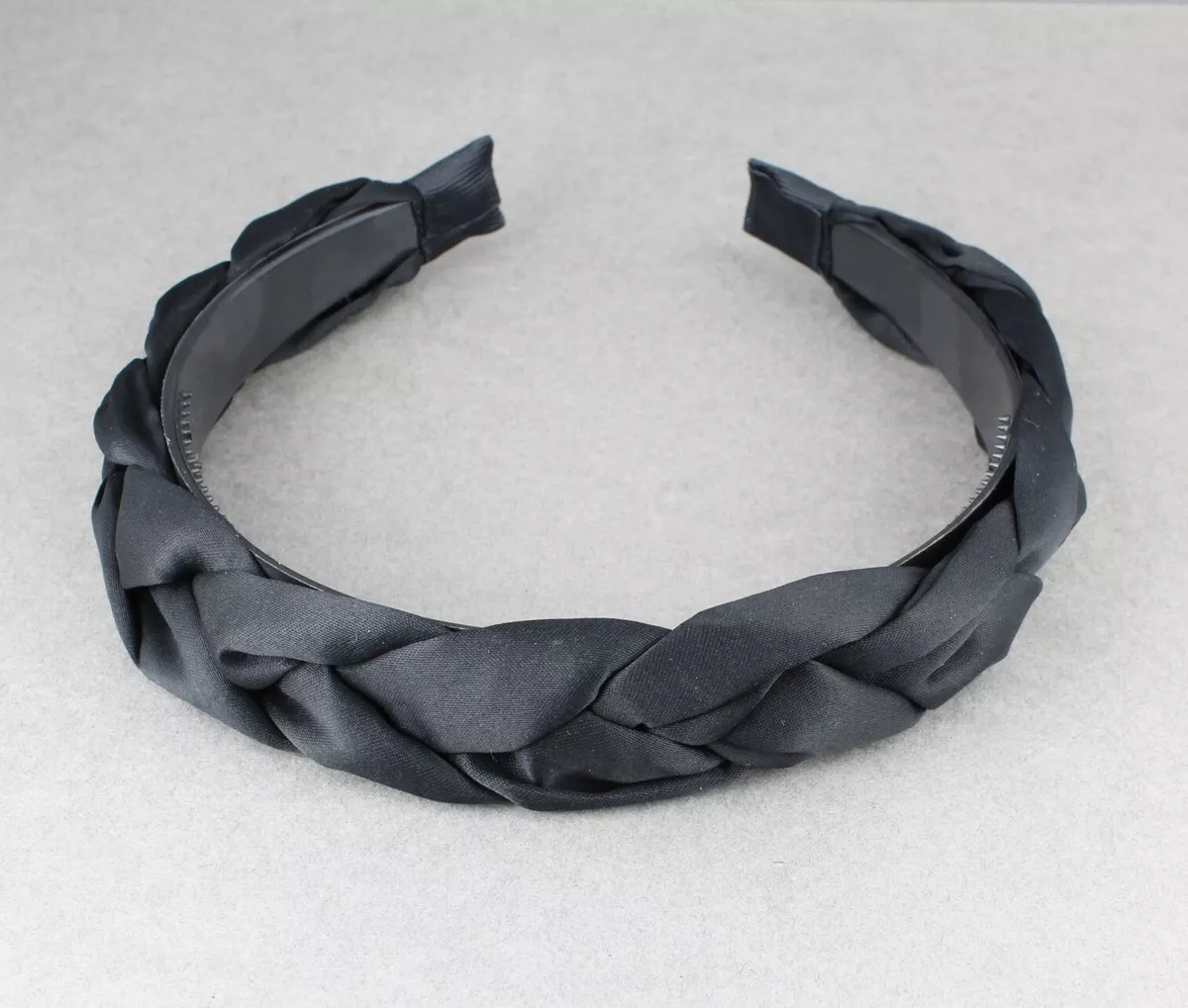 Black satin headband deals