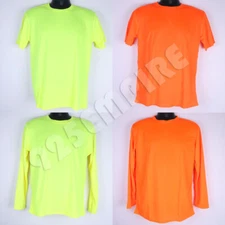 Hi Vis Work T-Shirt Safety High Visibility Plain Short/Long Sleeve