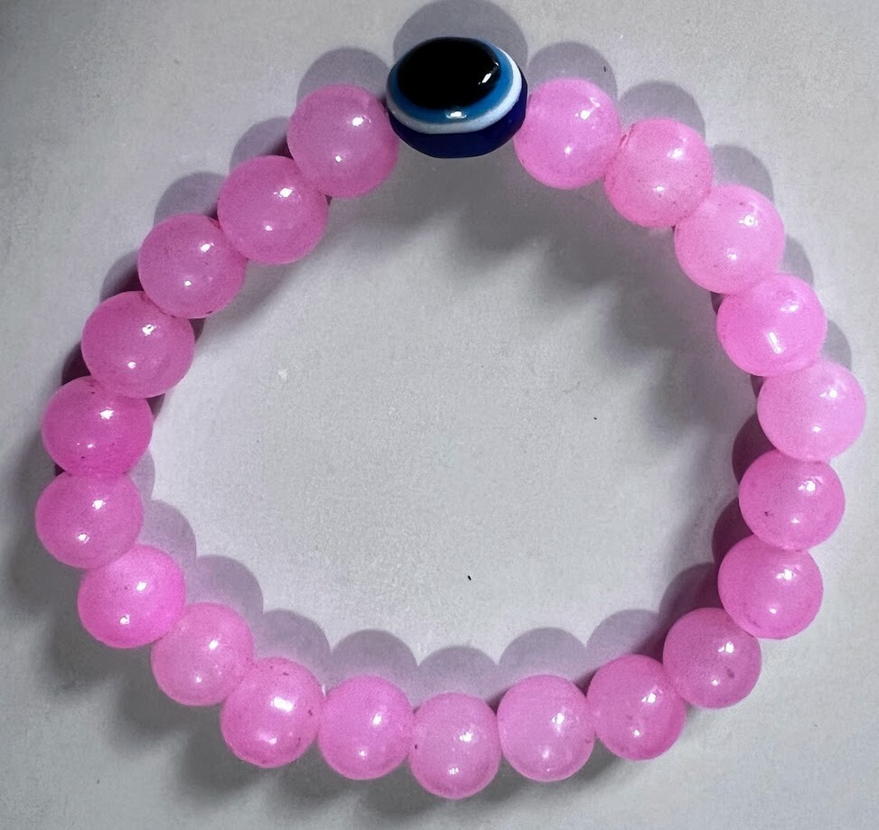 Pink Beaded Free Size Bracelet Flexible Adjustable Fast Shipping Brand New-image