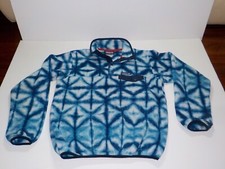 Patagonia Women's S Synchilla Snap T Diamond Dancer Blue/White Fleece Pullover