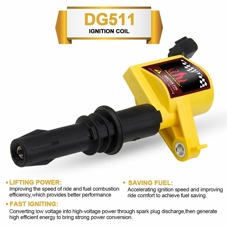 Pacote de bobina de ignição 8X DG511 e 8x velas de ignição SP515 para Ford F150 F250 Expedition - Imagem 3 de 4