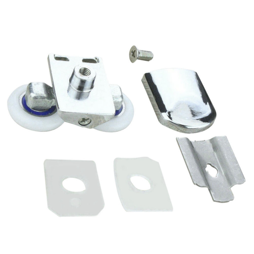 8Pcs Shower Door Double Wheels – 25mm Diameter, Zinc Alloy + ABS, 4 Upper + 4 Lower Rollers For Bathroom Sliding Doors
