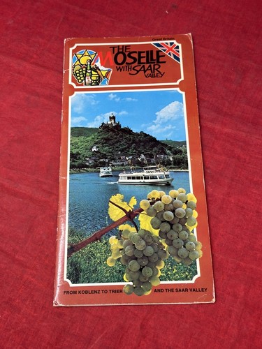 The Moselle with Saar Valley VTG 1980's Wine History Map English France Germany