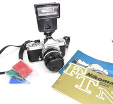Nikon Nikomat FTN 35mm SLR film camera w/ Nikkor-S Auto 50mm f1.4/Case