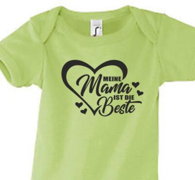 Babybody Body bedruckt Textildruck Strampler Geburt Geschenk  Mama die Beste 70
