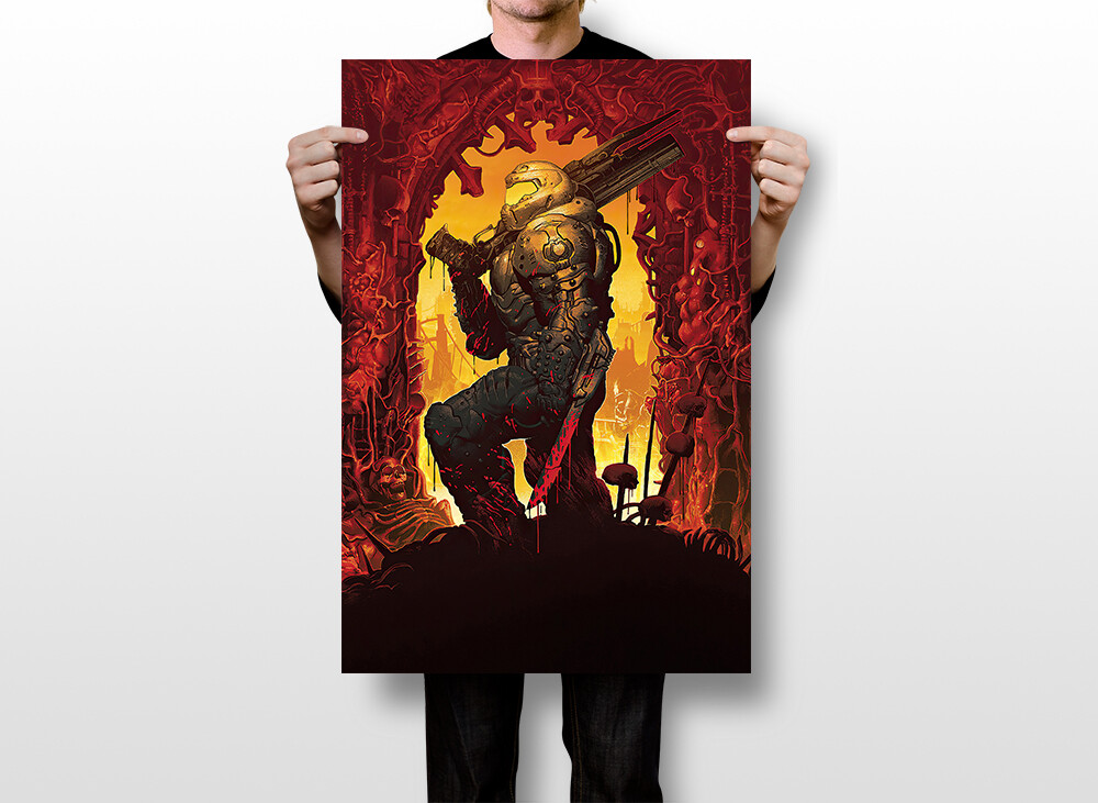 Doom Eternal Game Doom Game Lover 2016 Wall Art Home Decor