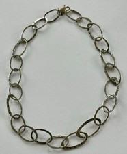 Silpada Oxidized Sterling Silver Hammered Link Necklace