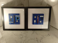 2 Framed (9 inches) Original Modern Abstract Acrylic Oil Paintings New w/COA