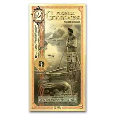 GOLD - Florida 2 Goldback (2025) - 1/500 Troy Ounce 24k | eBay