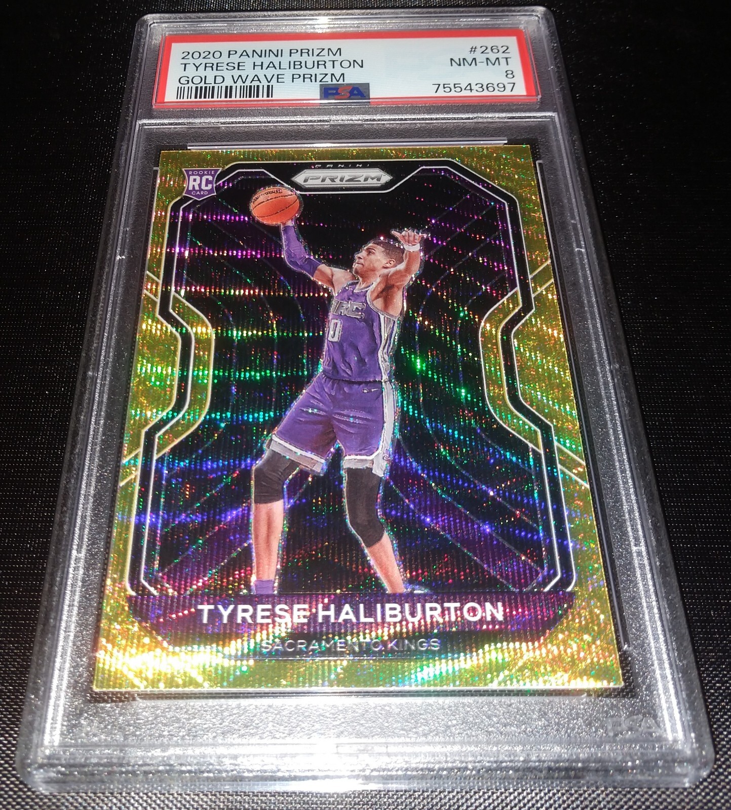 2020-21 Panini Prizm Tyrese Haliburton Gold Wave Prizm RC Rookie #262