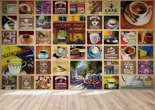 3D Coffe Pattern Wallpaper Wall Mural Removable Self-adhesive Sticker9345